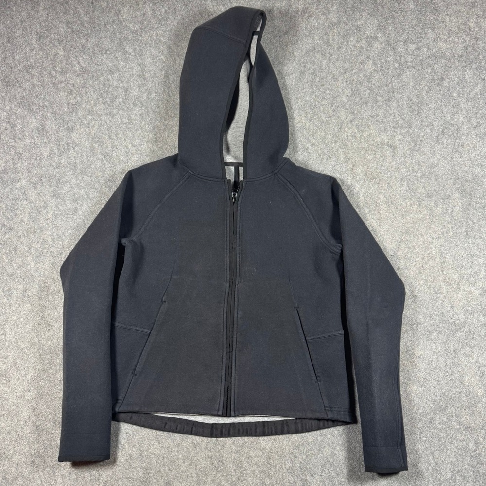 Lululemon Scuba Full Zip Hoodie Women 6 Black Athletic Fleece Jacket Pockets
